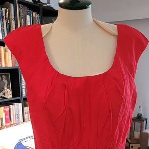 eShakti 50's Style Red Cotton Dress New No Tags